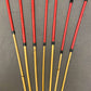 Pro Disciplinarian Dungeon Set of 7 Dragon Canes / BDSM Dominatrix Canes - 95 - 110 cms L - Red Kangaroo Leather Handles - Stripewell Canes