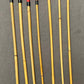 Pro Disciplinarian Dungeon Set of 7 Dragon Canes / BDSM Dominatrix Canes - 95 - 110 cms L - Red Kangaroo Leather Handles - Stripewell Canes