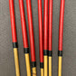 Pro Disciplinarian Dungeon Set of 7 Dragon Canes / BDSM Dominatrix Canes - 95 - 110 cms L - Red Kangaroo Leather Handles - Stripewell Canes