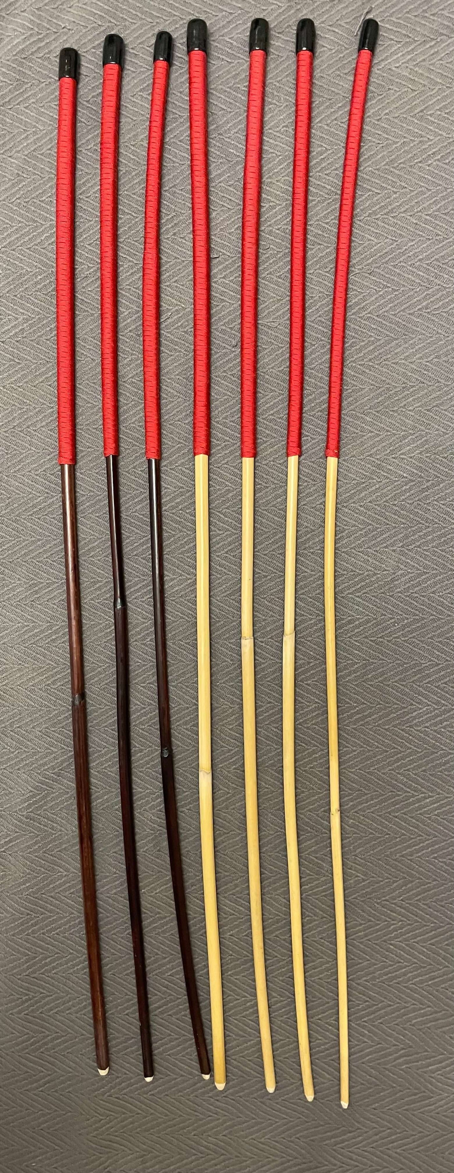 Smoked Dragon / Natural Dragon Canes  Mixed Set of 7 Canes  - SELECT MIXED SET - 90/95 cms Length - RED / BURGUNDY Paracord Handles