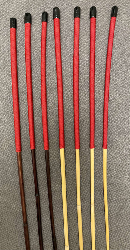 Smoked Dragon / Natural Dragon Canes  Mixed Set of 7 Canes  - SELECT MIXED SET - 90/95 cms Length - RED / BURGUNDY Paracord Handles