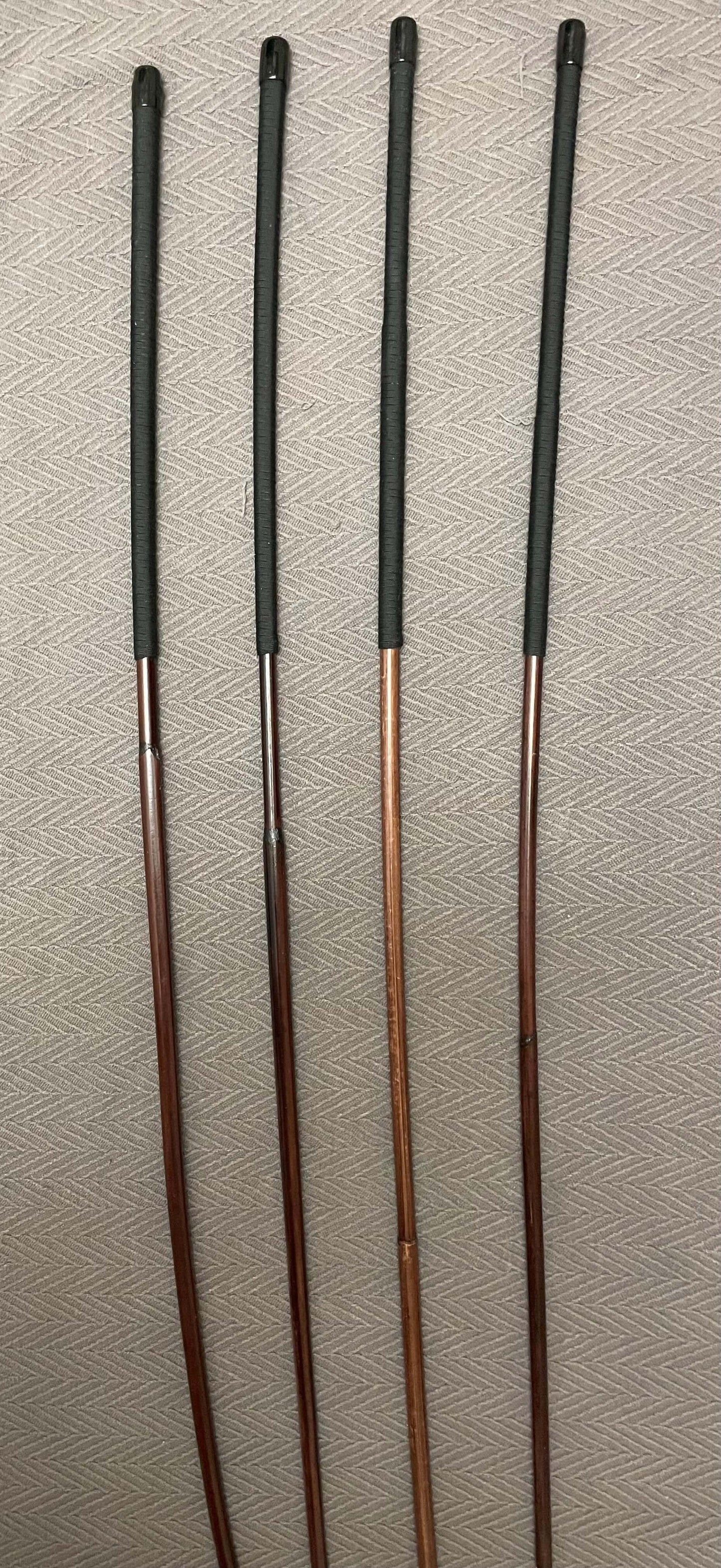 Smoked Dragon Cane Set of 4 - Punishment Cane / Dominatrix Cane / School Cane / Whipping Canes - 95 - 100 cms length - Paracord or Kangaroo Leather Handles