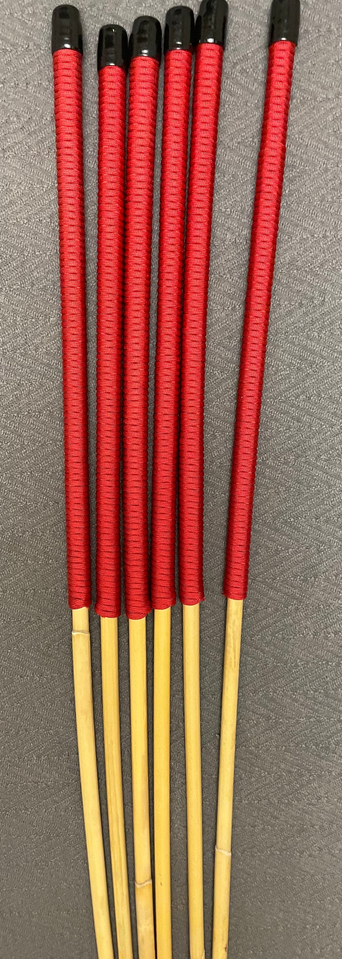 Thick and Thuddy Dragon Canes / Punishment Canes / BDSM Dominatrix Canes Set of 6 - - 100 cms Length - Red Paracord Handles - Stripewell Canes