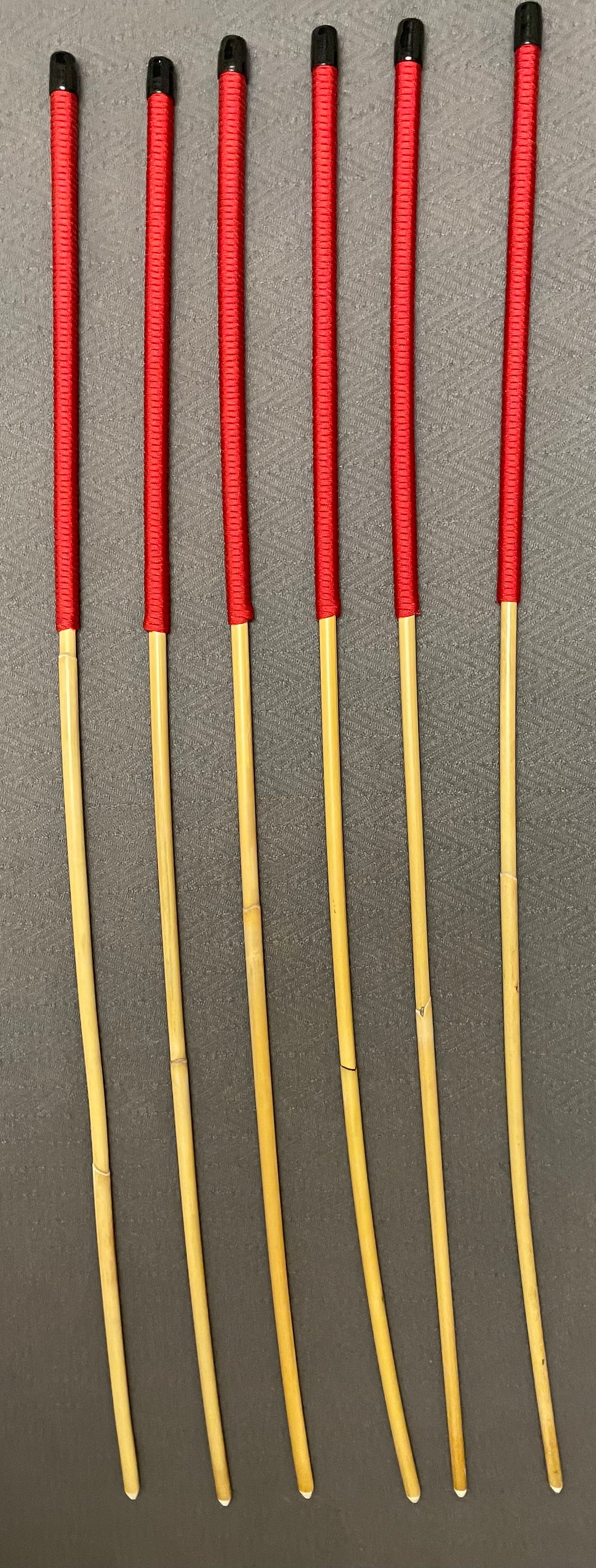 Thick and Thuddy Dragon Canes / Punishment Canes / BDSM Dominatrix Canes Set of 6 - - 100 cms Length - Red Paracord Handles - Stripewell Canes