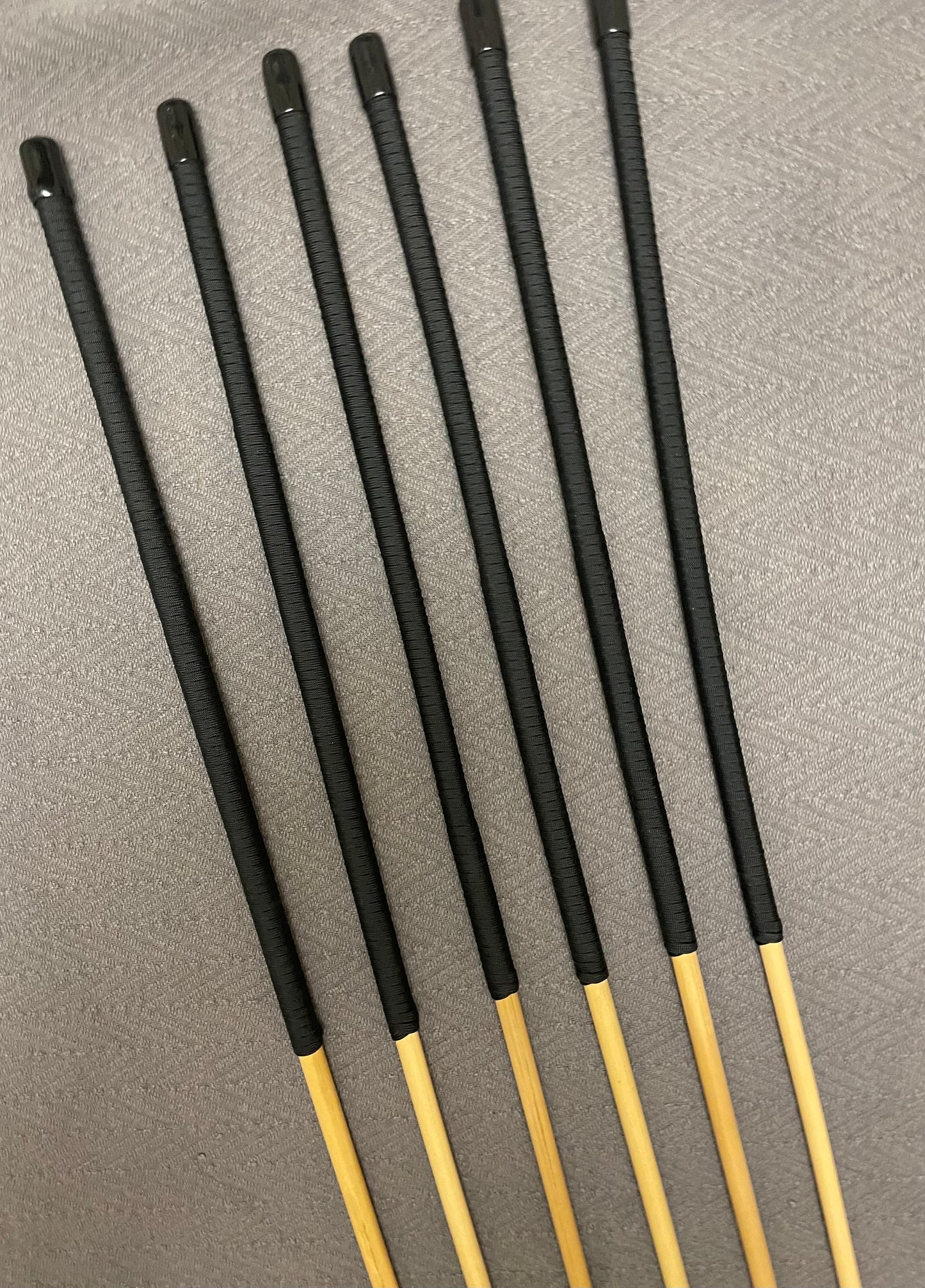 Thick and Thuddy Natural Dragon Rattan Punishment Canes Set of 6 / Whipping Canes / School Canes - THICK AND THUDDY RATTAN CANE PREMIUM  SET - 110 cms Length - BLACK Paracord  Handles