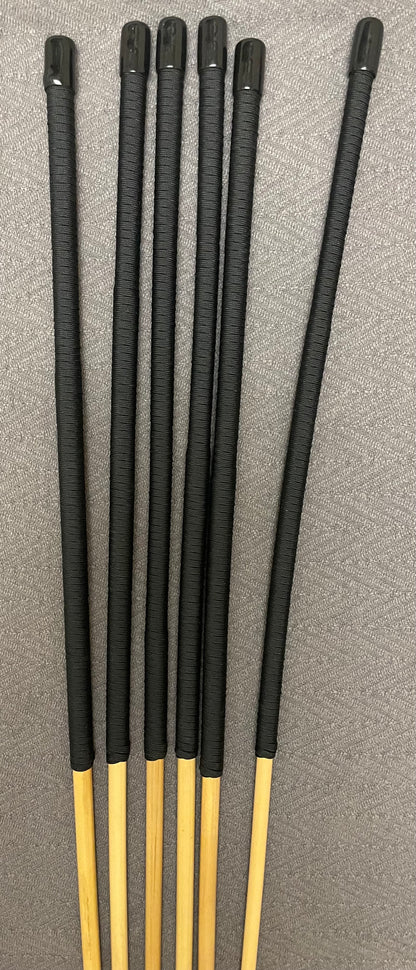 Thick and Thuddy Dragon Canes / Judicial Punishment Canes / BDSM Canes Set of 6  - 110 cms Length - Black Paracord Handles - Stripewell Canes