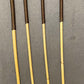 Set of 4 Thick and Thuddy Natural Dragon Rattan Canes / School Canes / Whipping Canes - THICK AND THUDDY SET - 100 cms Length - BROWN Handles - Stripewell Canes