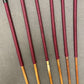 SALES SPECIAL Set of 6 Natural Dragon Rattan Punishment Canes / School Canes / Whipping Canes - SECONDS SET - BURGUNDY Handles