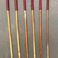 SALES SPECIAL Set of 6 Natural Dragon Rattan Punishment Canes / School Canes / Whipping Canes - SECONDS SET - BURGUNDY Handles
