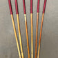 SALES SPECIAL Set of 6 Natural Dragon Rattan Punishment Canes / School Canes / Whipping Canes - SECONDS SET - BURGUNDY Handles