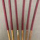 SALES SPECIAL Set of 6 Natural Dragon Rattan Punishment Canes / School Canes / Whipping Canes - SECONDS SET - BURGUNDY Handles