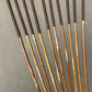 Set of 10 Natural Dragon Rattan Punishment Canes / School Canes / Whipping Canes - SECONDS SET - 95 cms Length - BROWN HANDLES - Stripewell Canes