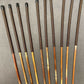 Set of 10 Natural Dragon Rattan Punishment Canes / School Canes / Whipping Canes - SECONDS SET - 95 cms Length - BROWN HANDLES - Stripewell Canes