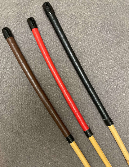 Singapore Prison Cane Dragon Cane Version - 115 - 120 cms Length & 12 - 13 mm Diameter - Kangaroo Leather / Paracord Handles - Stripewell Canes