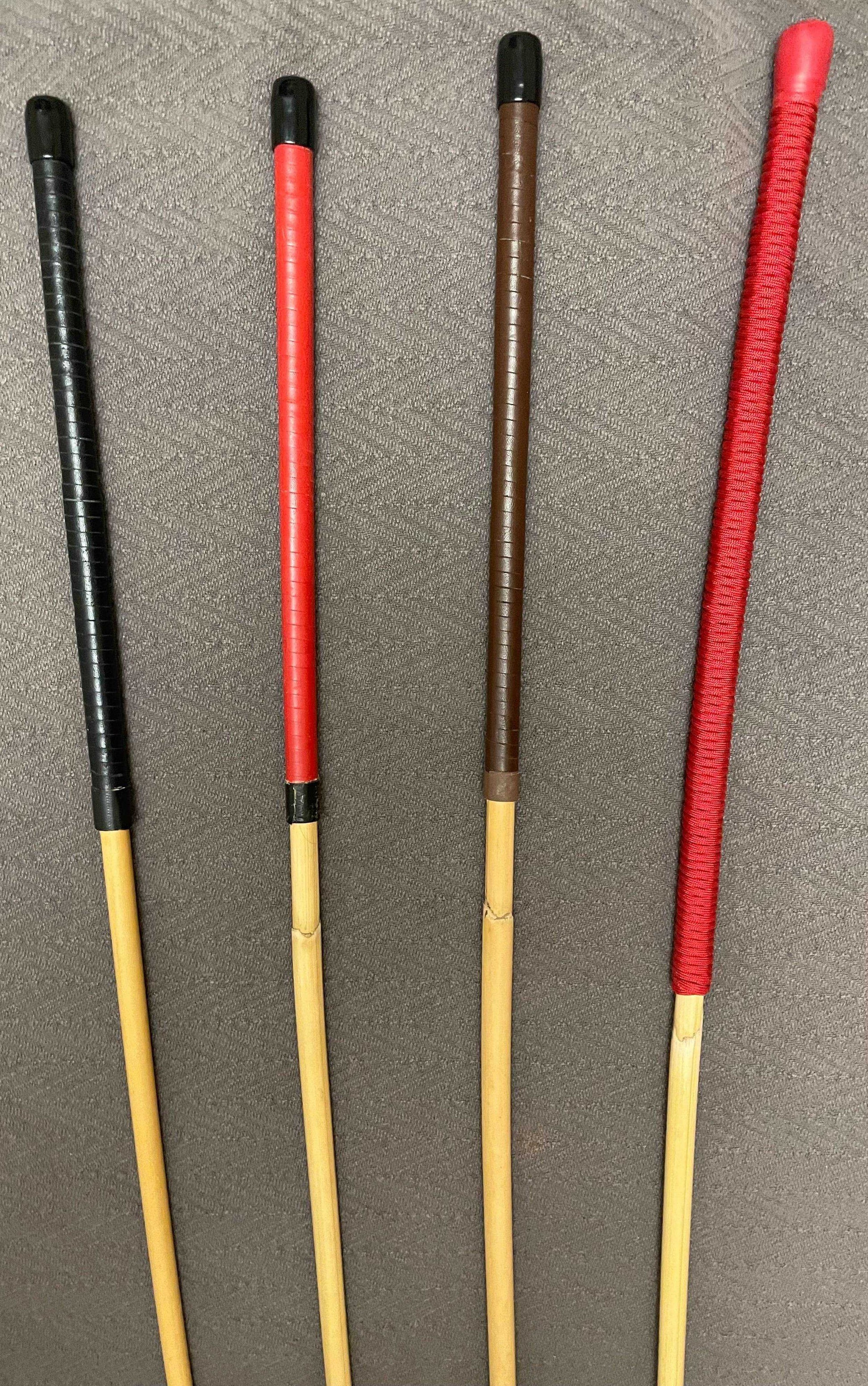 Malaysian Prison Cane / Judicial Cane / Punishment Cane / Natural Dragon Cane - 104/108 cms Length - Kangaroo Leather / Paracord Handles - Stripewell Canes