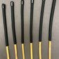 OTK Canes Set of 6 Kooboo Rattan Punishment canes / School Canes - 60 cms Length - BLACK Paracord Handles - Stripewell Canes