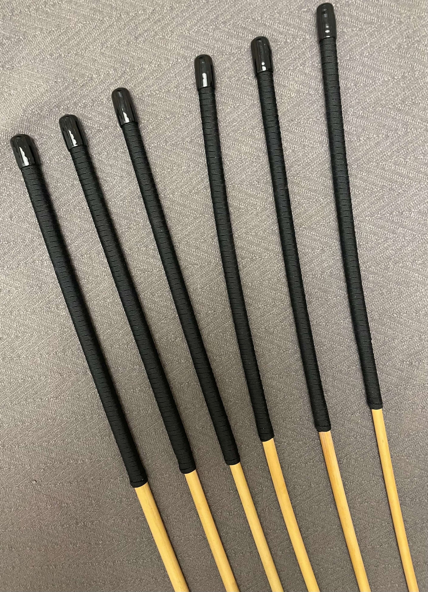 No Knot Dragon Canes / Ultimate Dragon Cane / Knotless Rattan Cane / Spanking BDSM Rattan Cane Set of 6 - 83 cms length - Black Paracord Handles