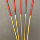 No Knot Dragon Canes / Ultimate Dragon Cane / Knotless Rattan Cane / Spanking BDSM Rattan Cane Set of 5  - 92 cms length - Brick Red Paracord Handles