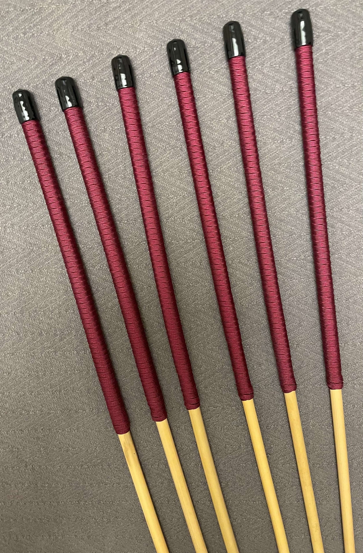 No Knot Dragon Canes / Knotless Canes / Ultimate Canes Set of 6 - NO KNOT PREMIUM SET - 85 cms Length - BURGUNDY Paracord Handles