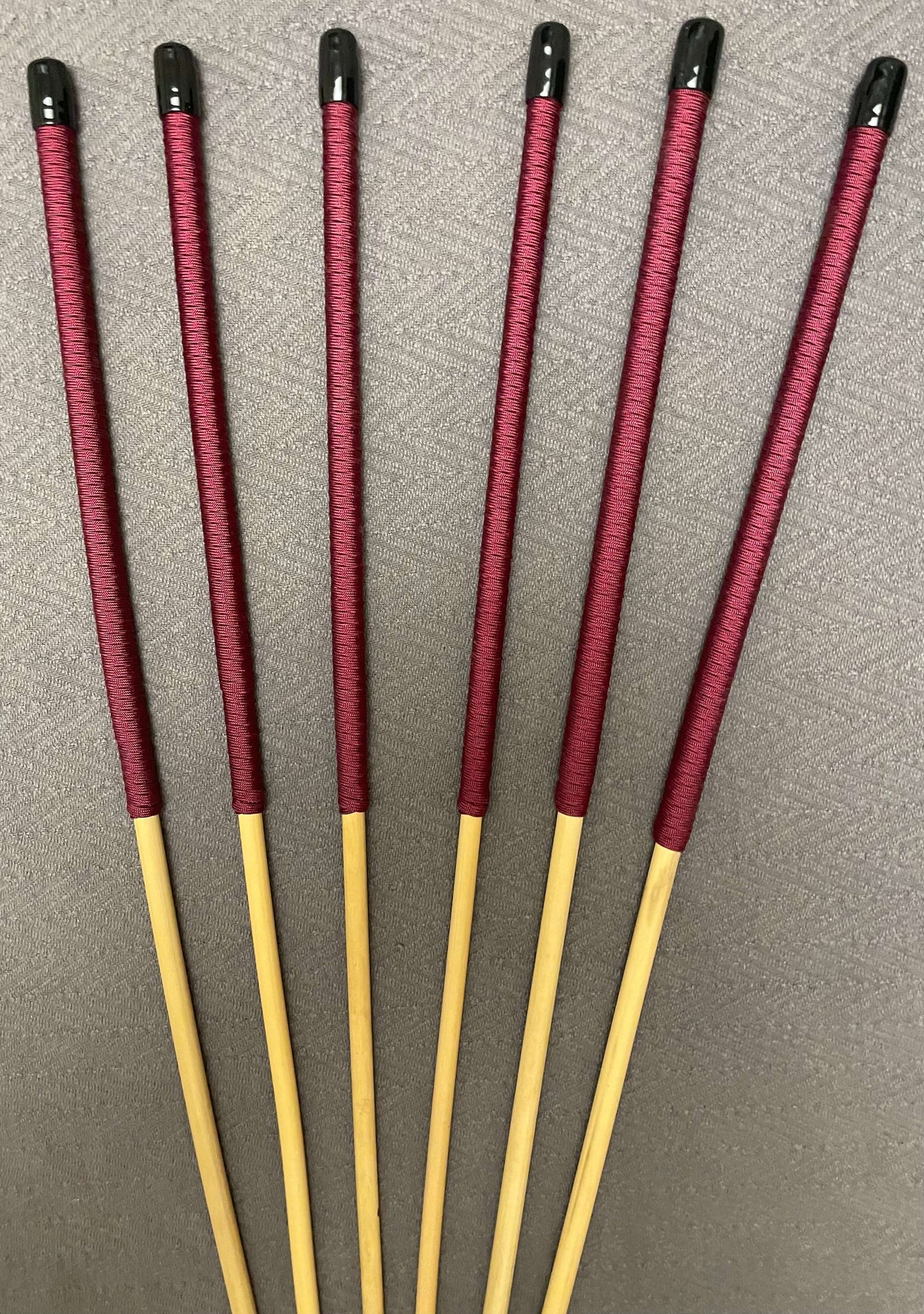 No Knot Dragon Canes / Knotless Canes / Ultimate Canes Set of 6 - NO KNOT PREMIUM SET - 85 cms Length - BURGUNDY Paracord Handles