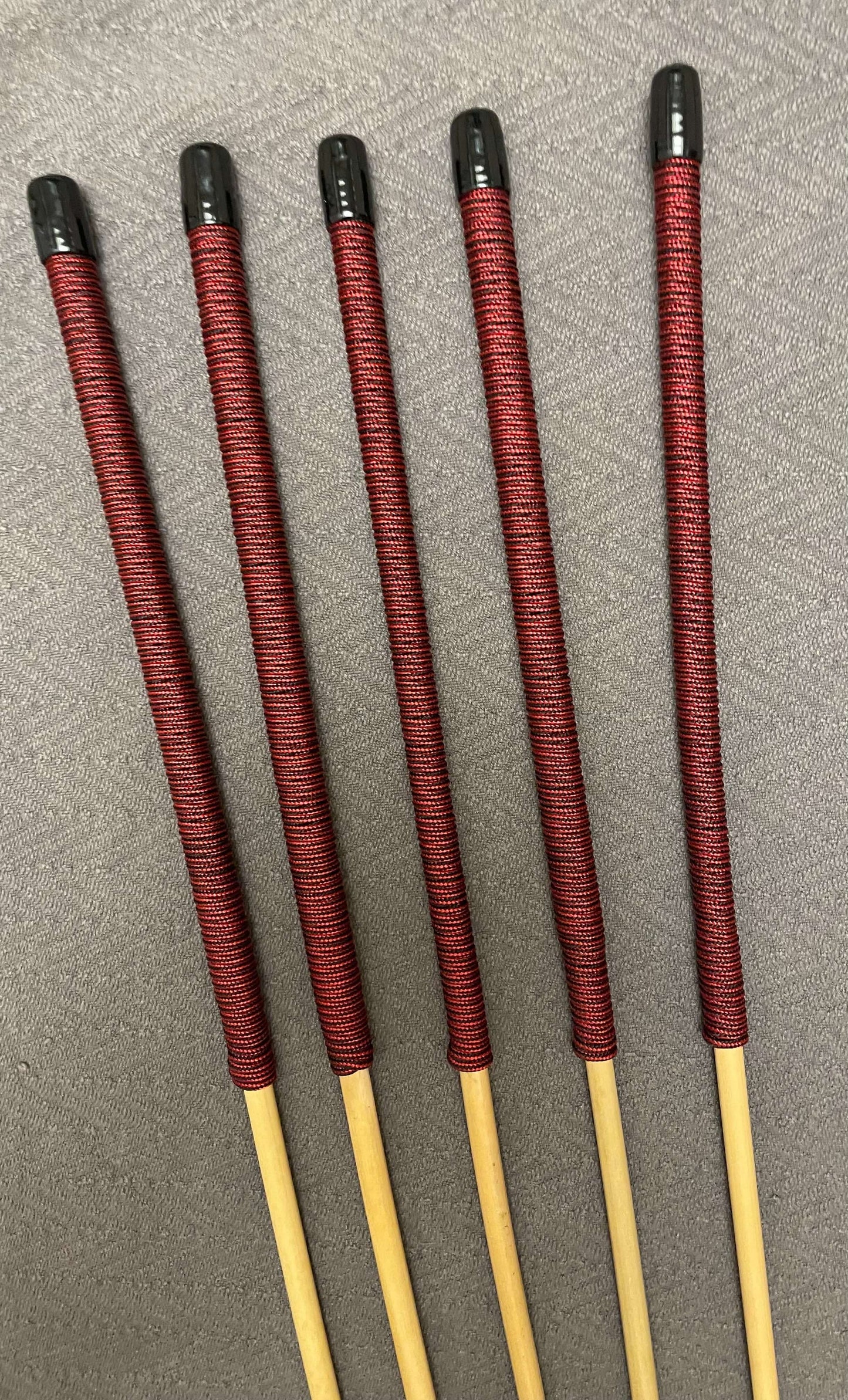 No Knot Dragon Canes Set of 5 / School Canes / Punishment Canes  - NO KNOT PREMIUM SET - 82 to 84 cms Length - LIQUORICE Paracord Handles