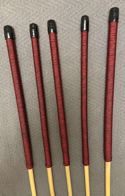 No Knot Dragon Canes Set of 5 / School Canes / Punishment Canes  - NO KNOT PREMIUM SET - 82 to 84 cms Length - LIQUORICE Paracord Handles