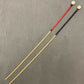 Dressage Whip Style Natural Dragon Rattan Cane / School Cane / Punishment Cane - 95/100 cms Length - 9/9.5 mm Diameter - BLACK/RED Kangaroo Leather / Paracord  Handles - Stripewell Canes