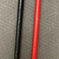 Dressage Whip Style Natural Dragon Rattan Cane / School Cane / Punishment Cane - 95/100 cms Length - 9/9.5 mm Diameter - BLACK/RED Kangaroo Leather / Paracord  Handles - Stripewell Canes