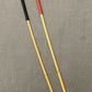 Dressage Whip Style Natural Dragon Rattan Cane / School Cane / Punishment Cane - 95/100 cms Length - 9/9.5 mm Diameter - BLACK/RED Kangaroo Leather / Paracord  Handles - Stripewell Canes