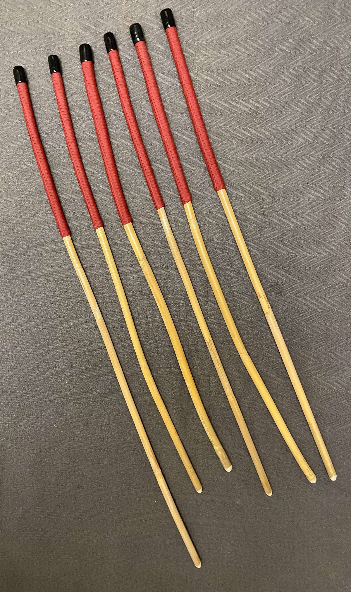 Beginner Set of 6 Kooboo Rattan Punishment canes RED Handles