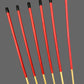ProDomme Set of 6 Whippy Dragon Canes / Swishy Canes / Falaka Bastinado Canes - 95 cms - Red Kangaroo Leather Handles - Stripewell Canes