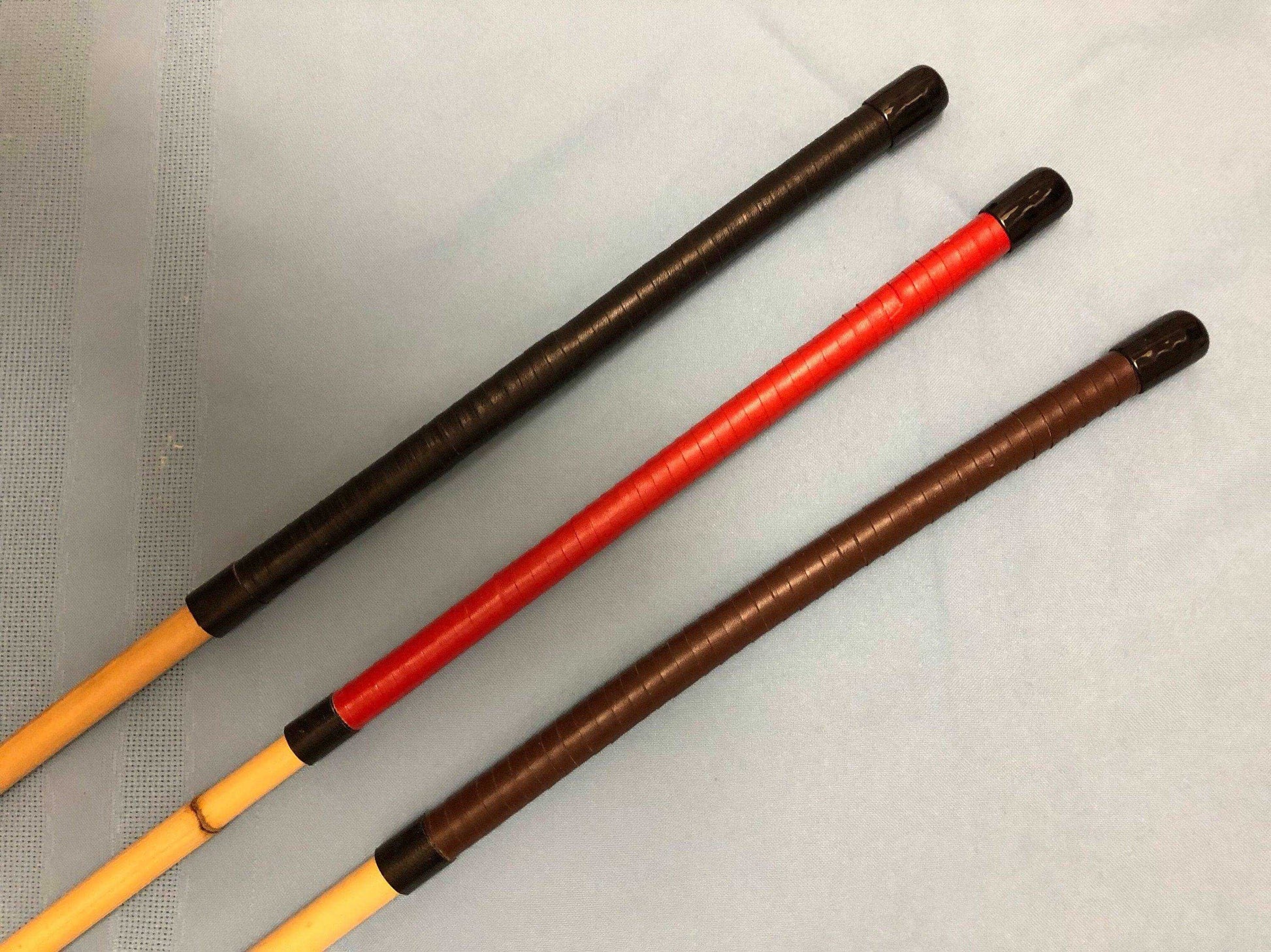 Malaysian Prison Cane / Judicial Cane / Punishment Cane / Natural Dragon Cane - 104/108 cms Length - Kangaroo Leather / Paracord Handles - Stripewell Canes