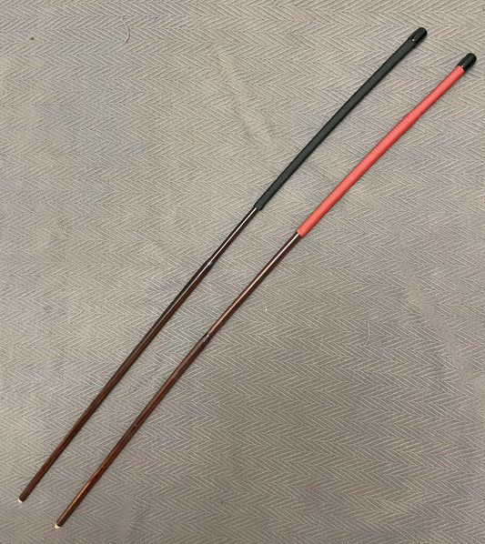 Smoked Dragon Canes /Whipping Canes / BDSM Canes / Punishment Canes - 95 - 100 cms L - Red / Black Paracord / Roo Leather Handles - Stripewell Canes