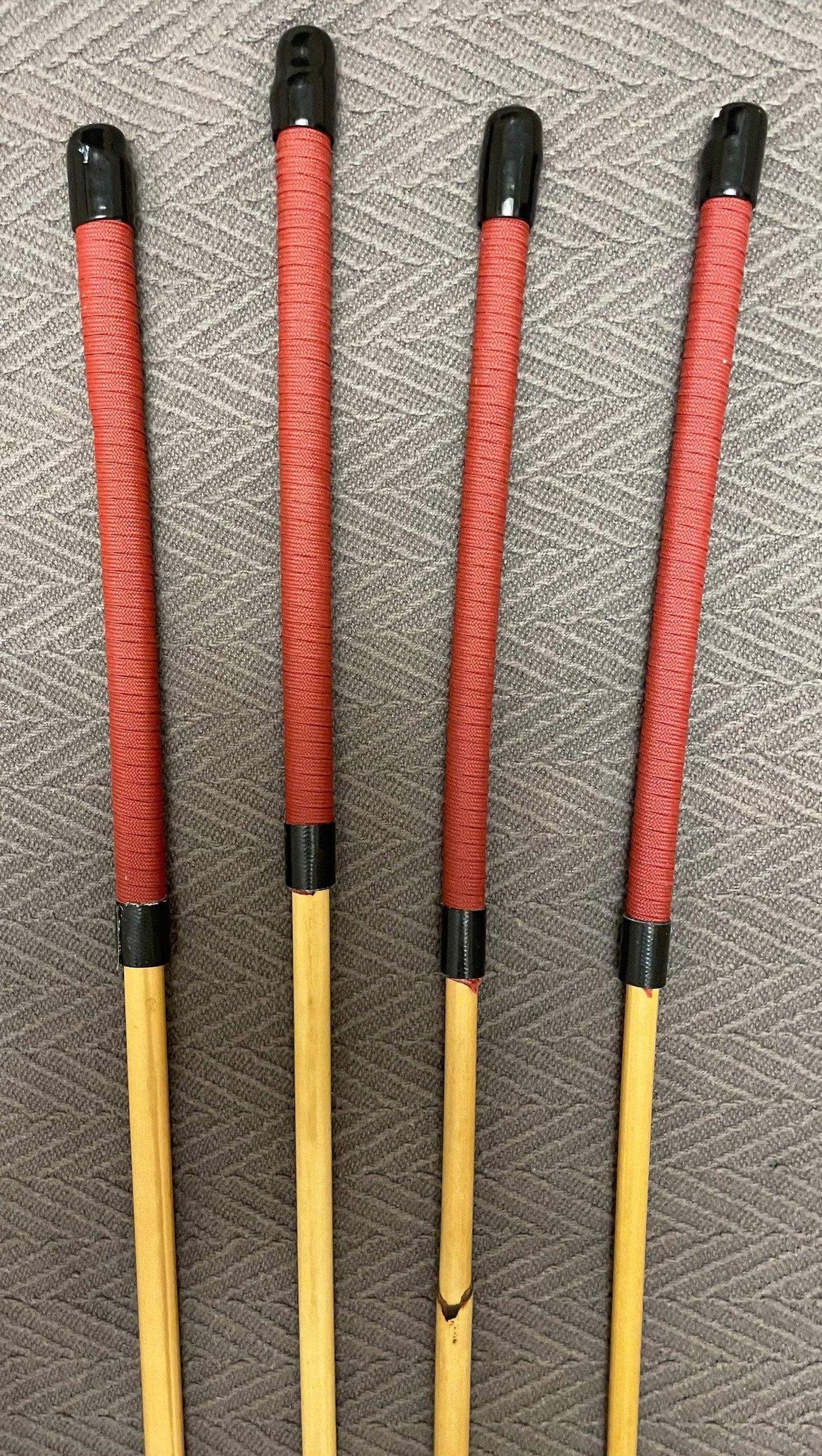 Dragon Cane Essentials Set of 4 Natural Dragon Rattan Canes / School Canes / Whipping Canes - ASSORTED SET - 85/90 cms Length - Stripewell Canes