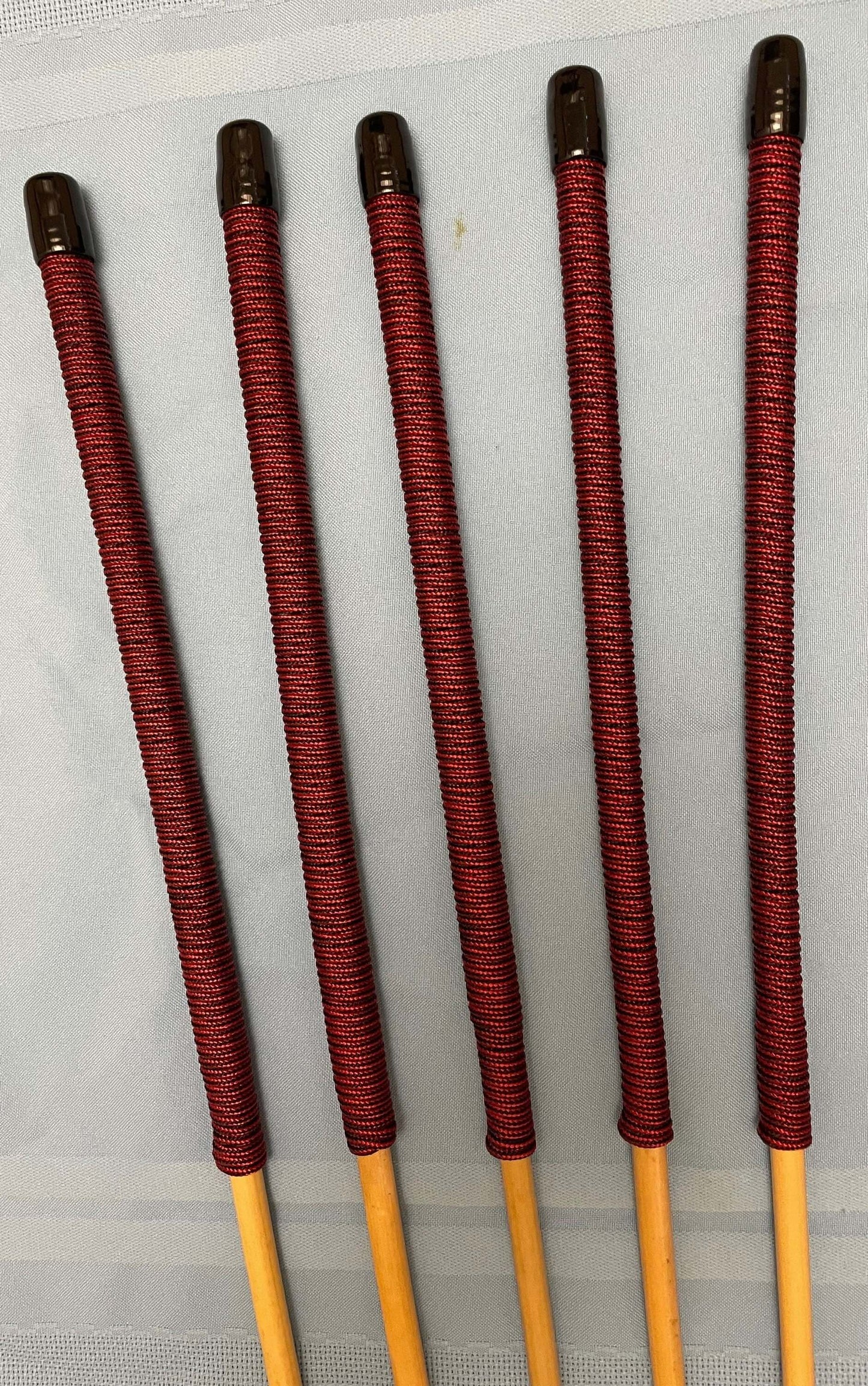 No Knot Dragon Canes Set of 5 / School Canes / Punishment Canes  - NO KNOT PREMIUM SET - 82 to 84 cms Length - LIQUORICE Paracord Handles