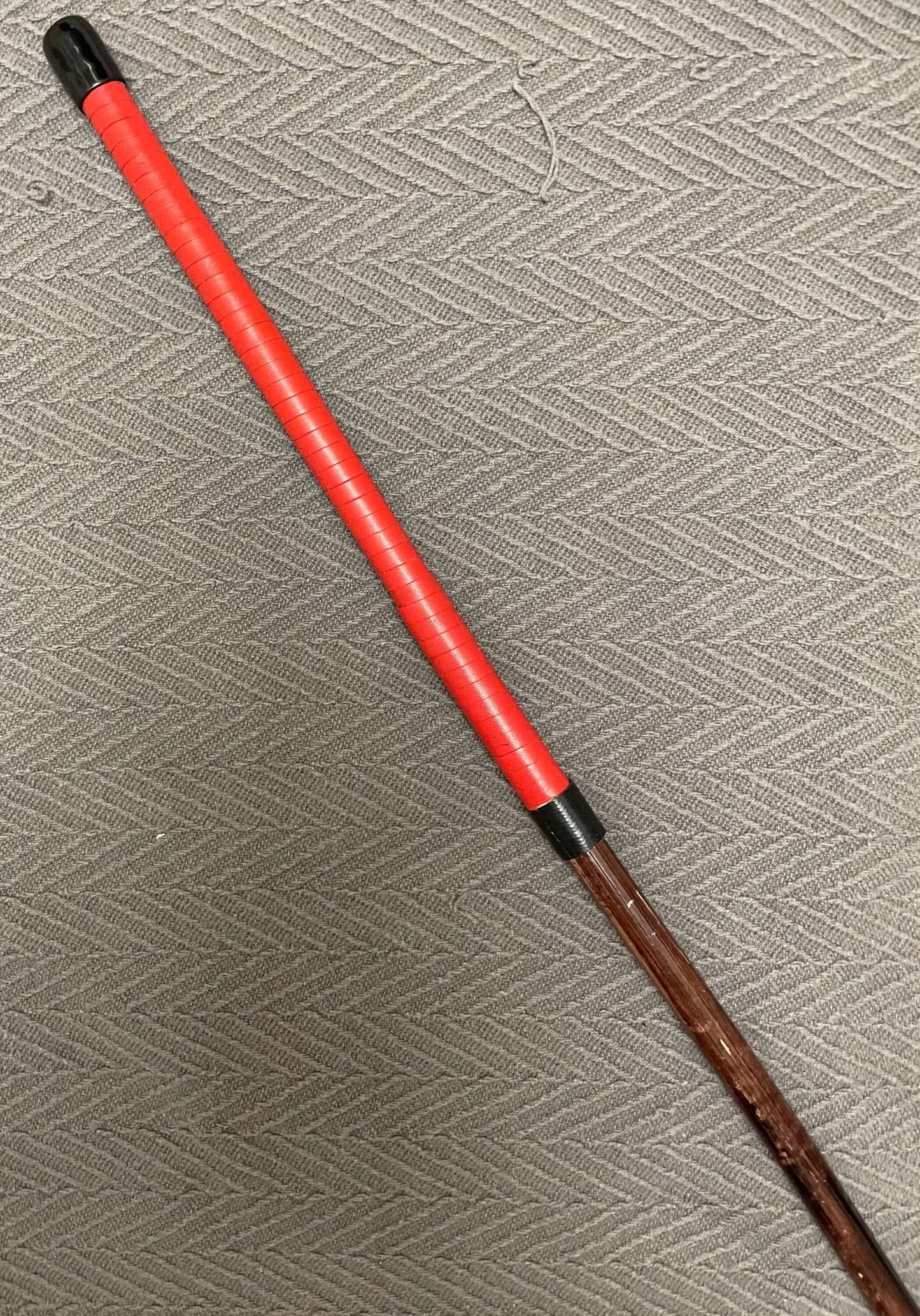 Smoked Dragon Canes /Whipping Canes / BDSM Canes / Punishment Canes - 95 - 100 cms L - Red / Black Paracord / Roo Leather Handles - Stripewell Canes