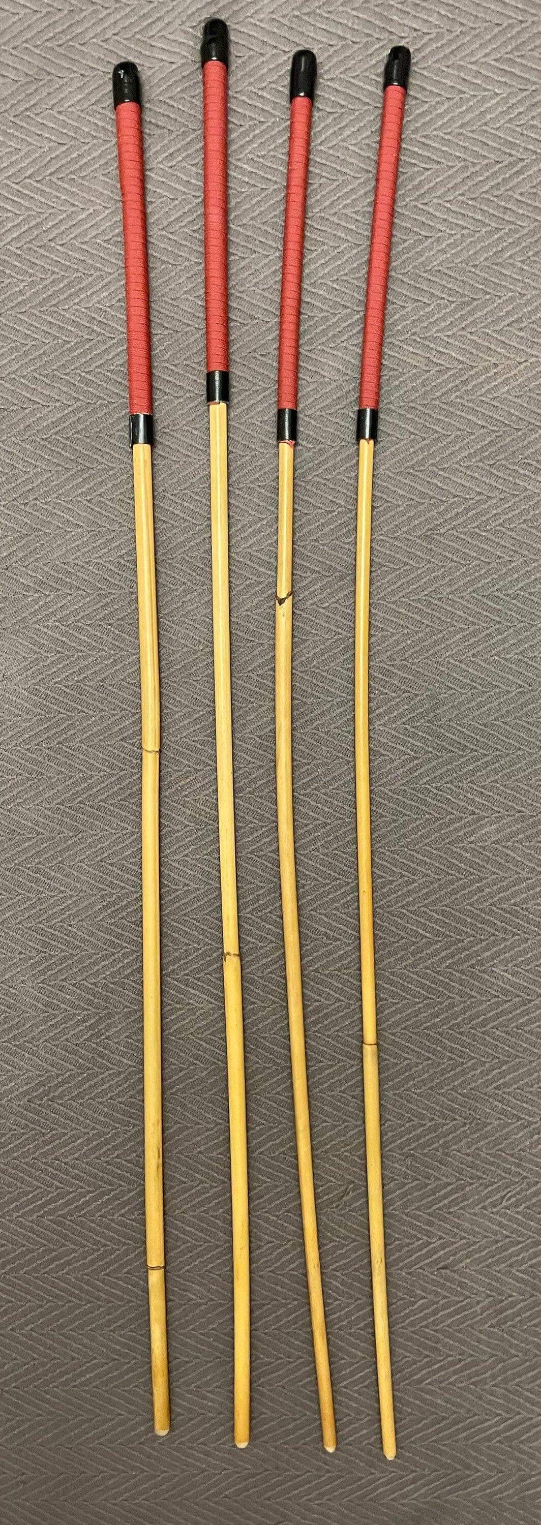 Dragon Cane Essentials Set of 4 Natural Dragon Rattan Canes / School Canes / Whipping Canes - ASSORTED SET - 85/90 cms Length - Stripewell Canes