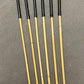 ProDomme Set of 6 Whippy Dragon Canes / Swishy Dragon Canes / Falaka Bastinado Canes - 95 cms - Black Kangaroo Leather Handles - Stripewell Canes