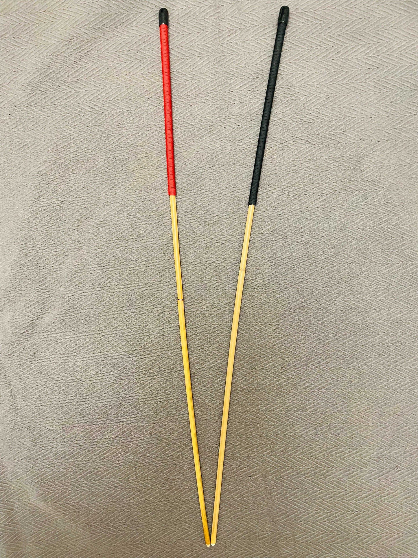 Natural Dragon Rattan Punishment Canes  / School Canes / Whipping Canes - 4 Variants - BLACK/RED Handles - Stripewell Canes