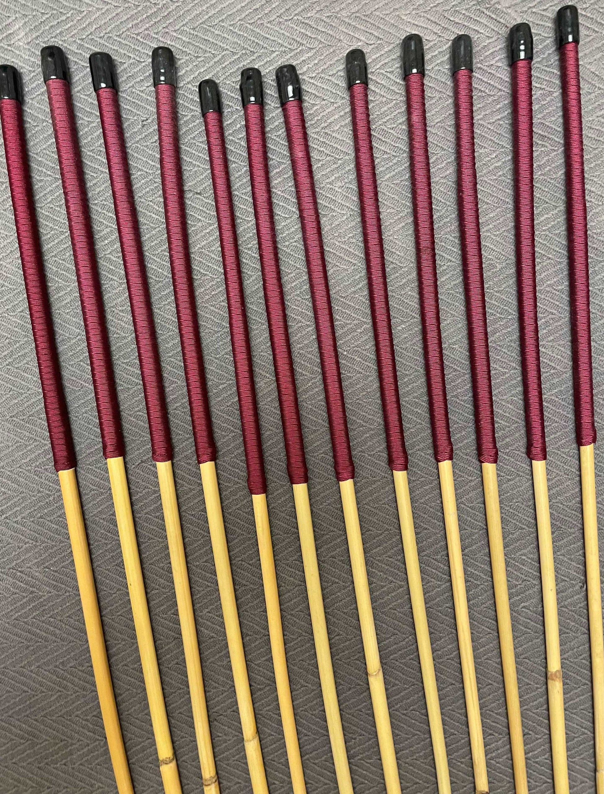 Set of 12 Natural Dragon Rattan Punishment Canes / School Canes / Whipping Canes - PRO SET - 95/100 cms Length - Stripewell Canes