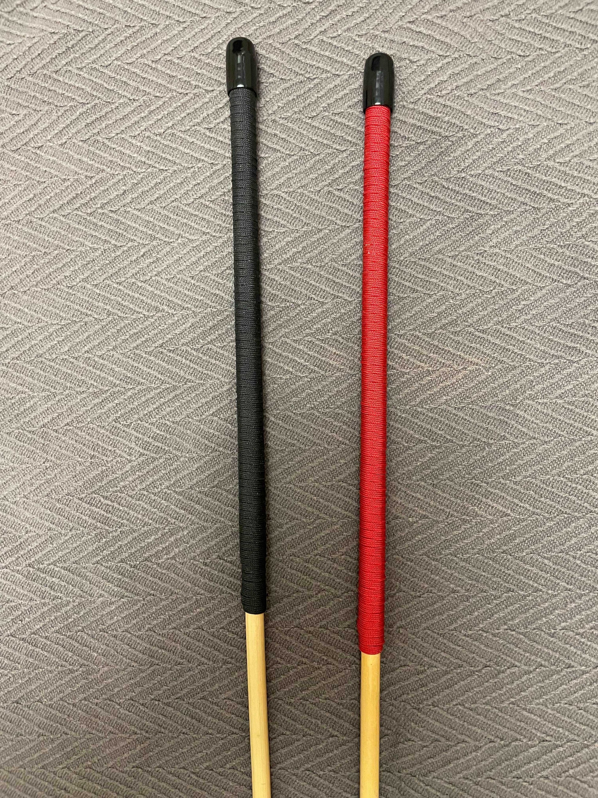 Natural Dragon Rattan Punishment Canes  / School Canes / Whipping Canes - 4 Variants - BLACK/RED Handles - Stripewell Canes