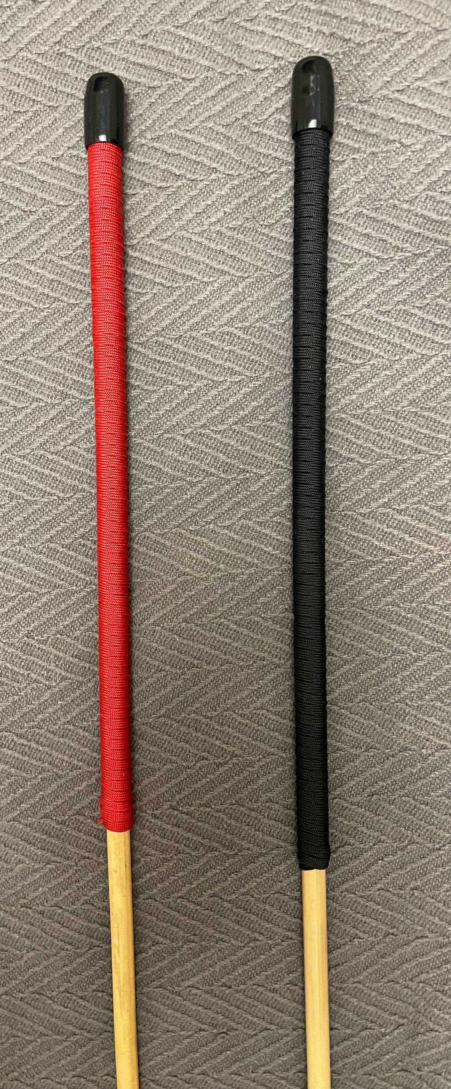 Natural Dragon Rattan Punishment Canes  / School Canes / Whipping Canes - 4 Variants - BLACK/RED Handles - Stripewell Canes