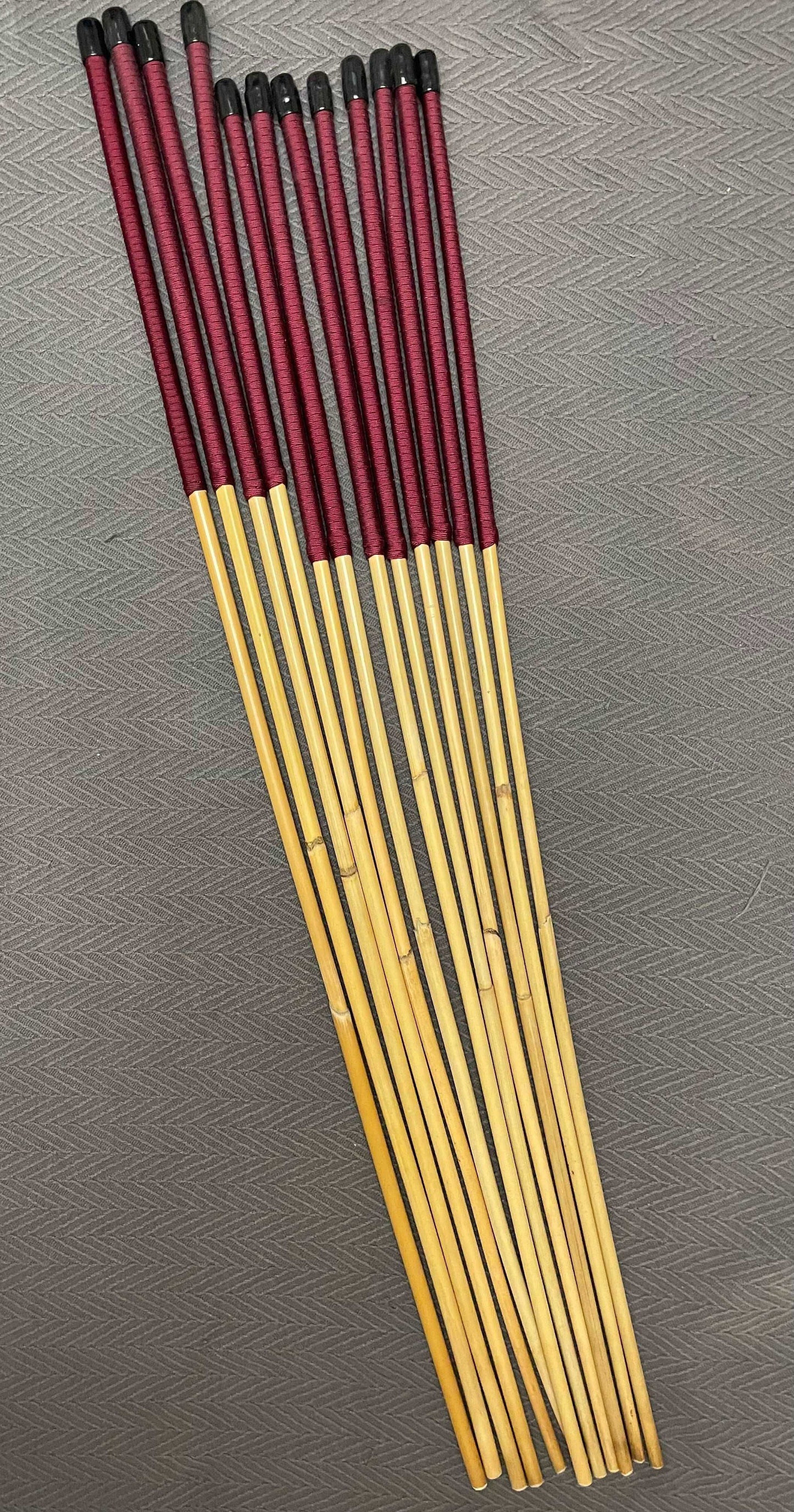 Set of 12 Natural Dragon Rattan Punishment Canes / School Canes / Whipping Canes - PRO SET - 95/100 cms Length - Stripewell Canes